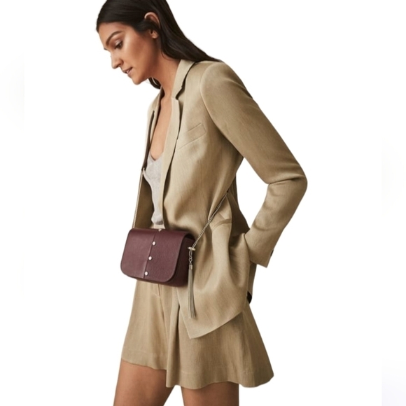 Nwot Reiss Womens Ayla Textured Jacket in Champagne - Picture 1 of 13